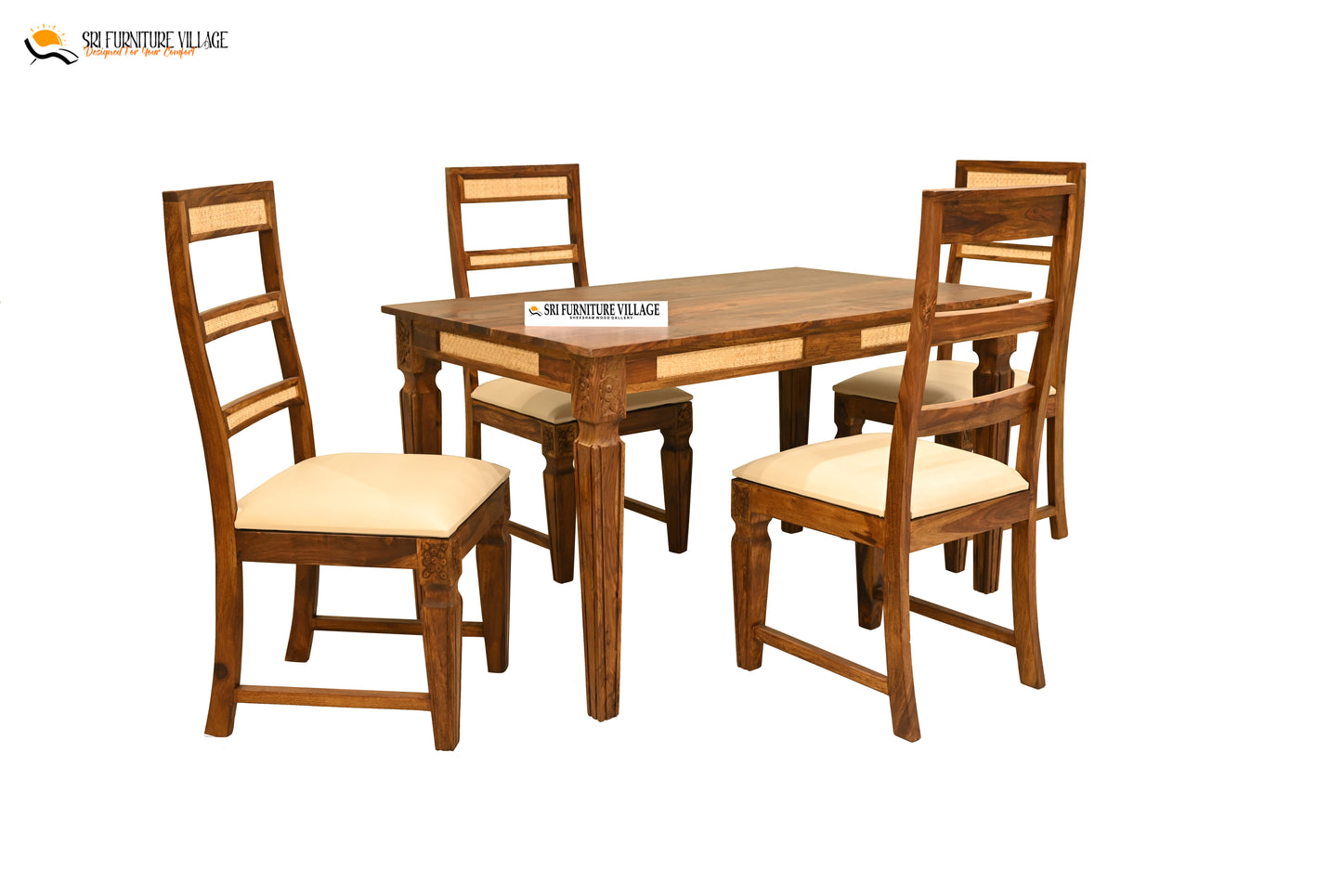 Natural / 4 Seater Dining Table Set