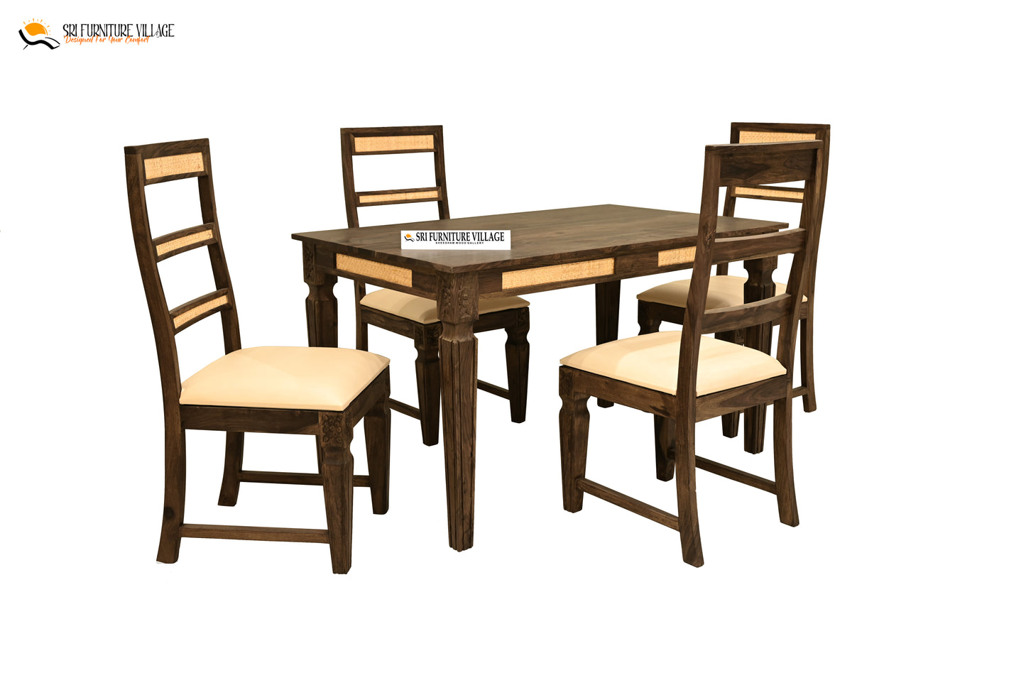 Stone / 4 Seater Dining Table Set
