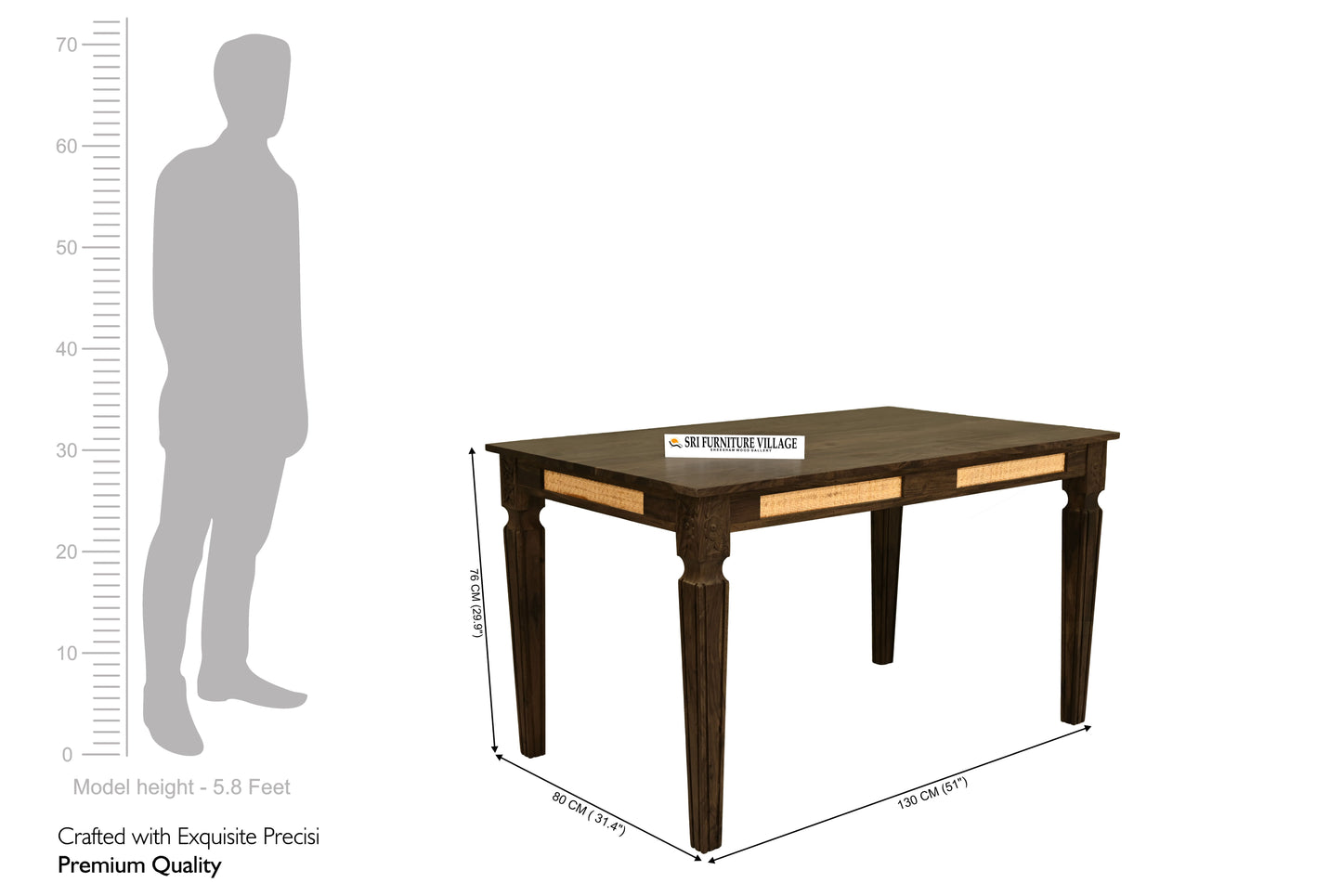 Stone / 4 Seater Dining Table Set