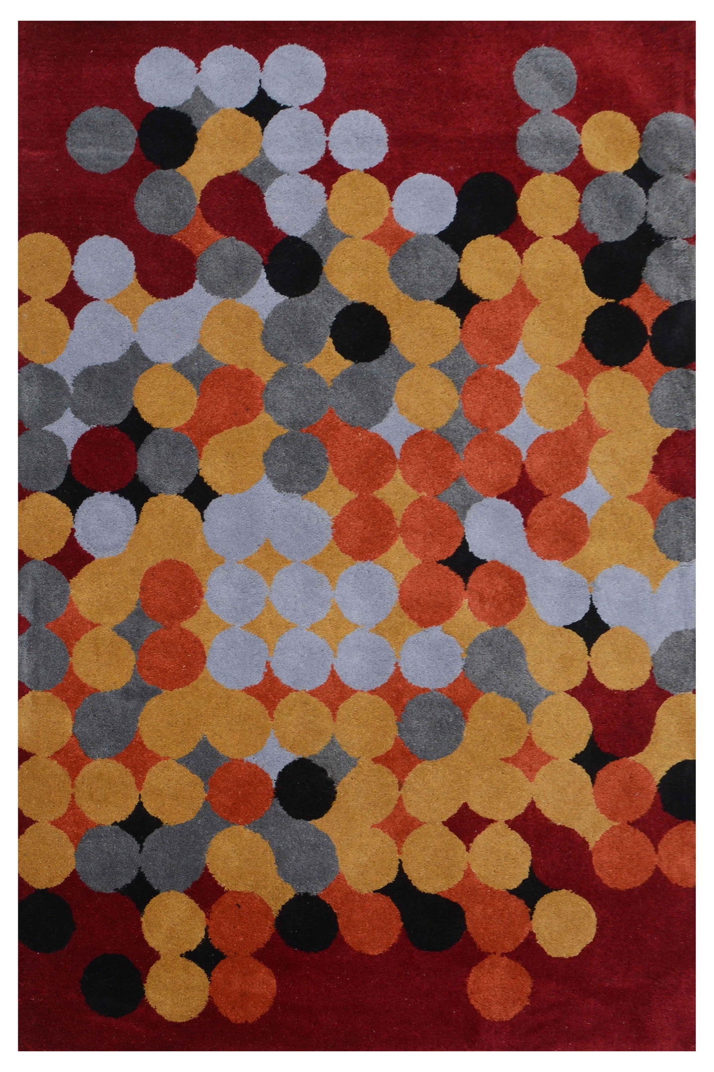 Red Hand Tufted Wool Carpet - ICHT1161