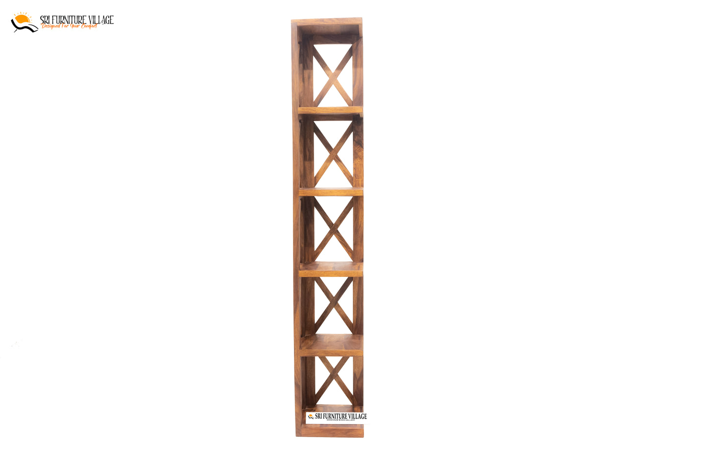 Crossbar Wooden X Book Rack (Stone Finish) - 5047