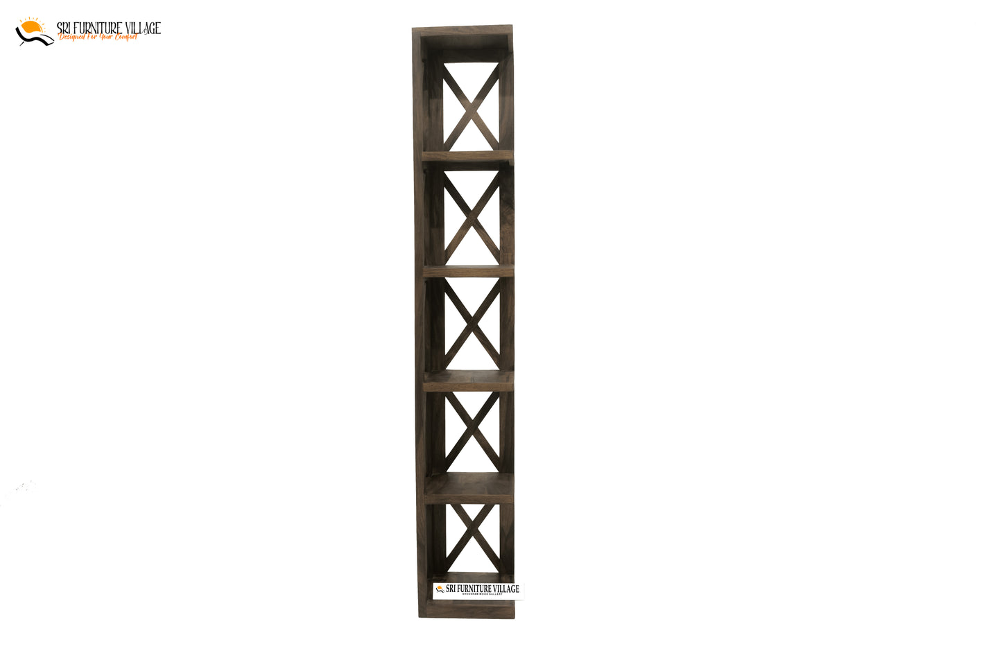 Crossbar Wooden X Book Rack (Stone Finish) - 5047