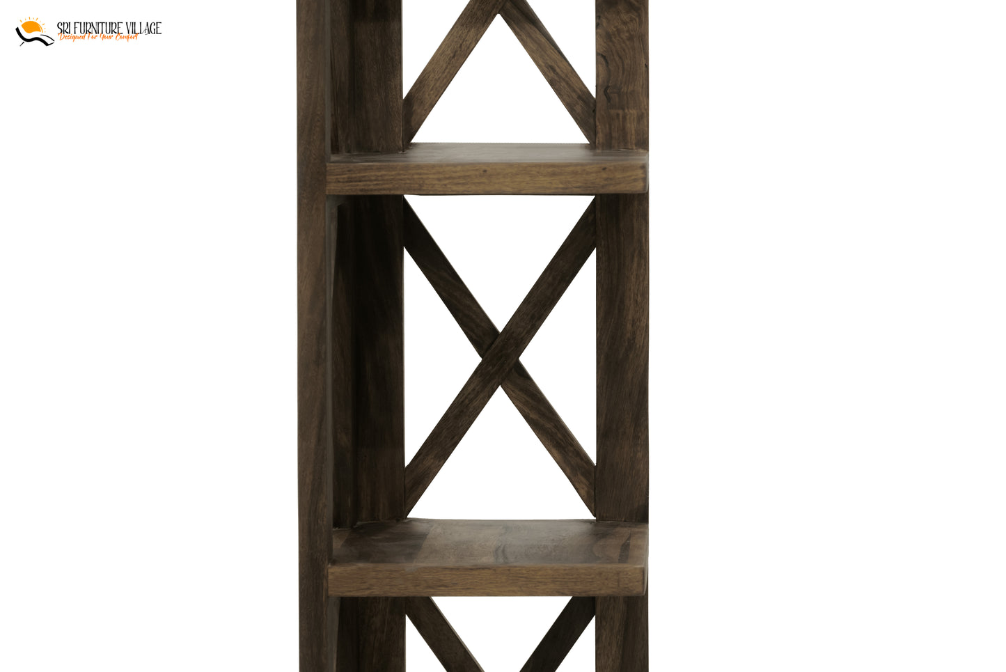 Crossbar Wooden X Book Rack (Stone Finish) - 5047