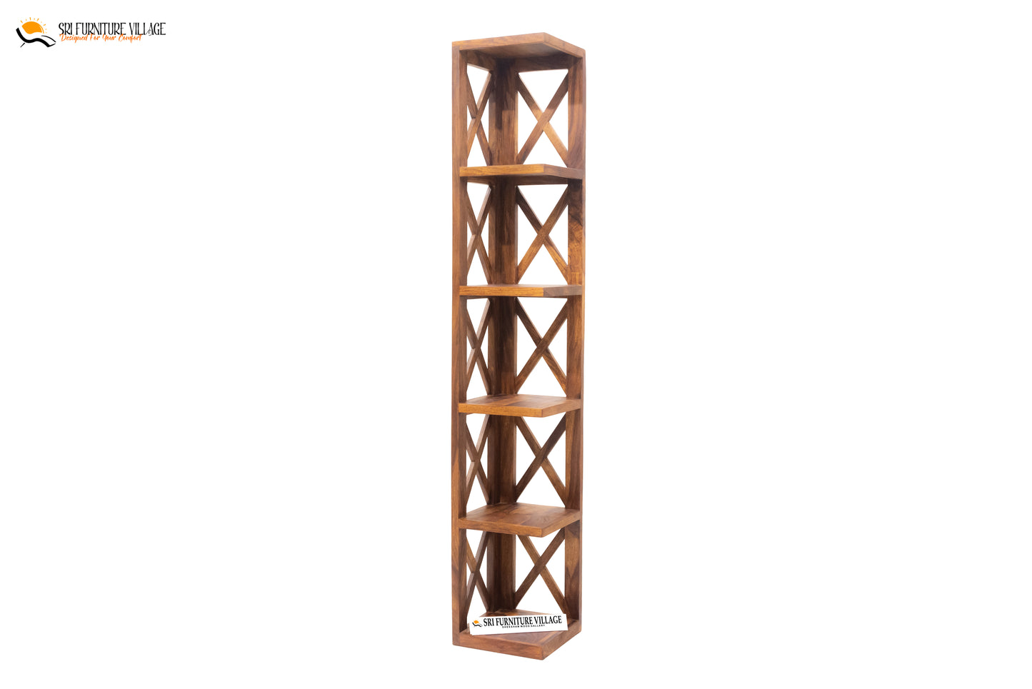 Crossbar Wooden X Book Rack (Stone Finish) - 5047