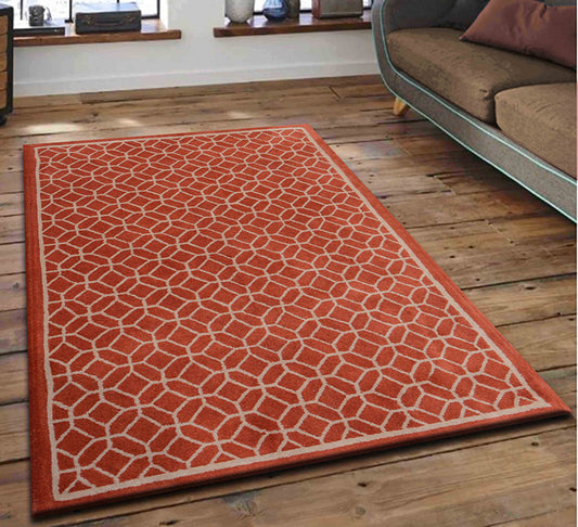Orange Hand Tufted Wool Carpet - ICHT1156