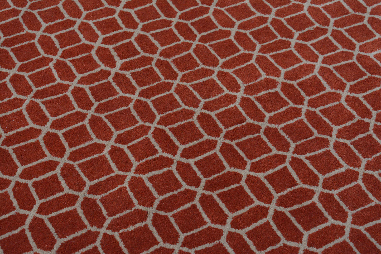 Orange Hand Tufted Wool Carpet - ICHT1156
